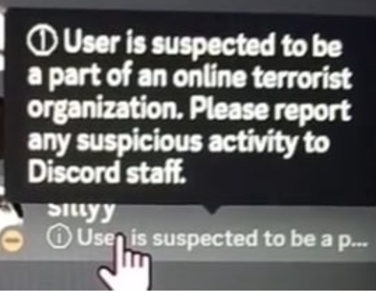 This User Is Suspected to be a terrorist Discord Copypast Message